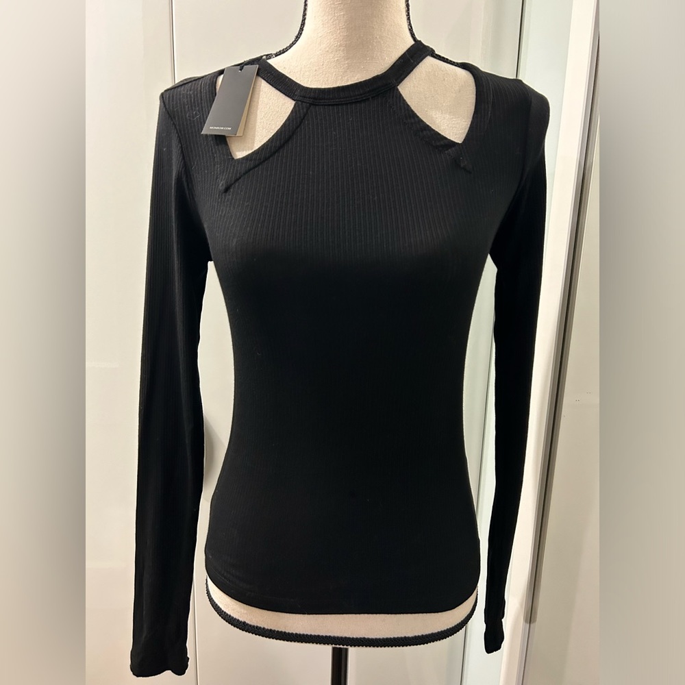 Monrow t-shirt long sleeve, cut-outs